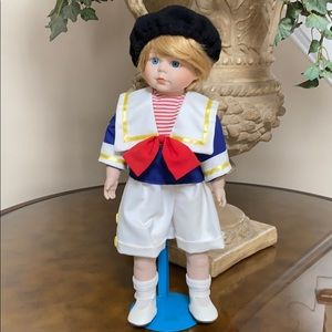 NWT Marian Yu Sailor Bisque Porcelain Doll